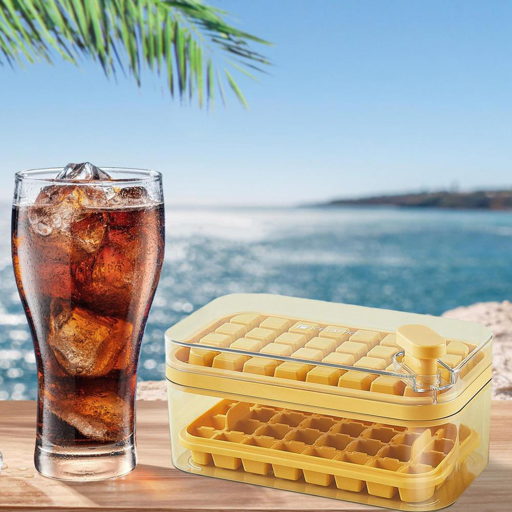 Tohuu Ice Cube Trays for Freezer 32-grid Ice Cube Tray with Lid & Bin Ice  Trays for Freezer Ice Tray Mold for Chilled Drink Cocktail And Smoothie  Whisky Coffee cute 