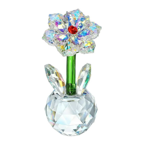 Crystal Sunflowers Ornament Glass Dream Flower Figurine Sculpture for Home Desktop Decoration Valentines Day Gift
