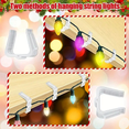 thumbnail image 3 of 100 Pcs Christmas Light Hanger Hooks 1 5/8 Inch Fascia Boards Clips Weatherproof Plastic Outdoor Holiday Light Clip, 3 of 5