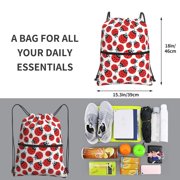 Xecao Cartoon Ladybug for Drawstring Bags,Pull String Backpack Bags,String Bag Sackpack