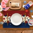 thumbnail image 4 of Sm:)e Independence Day Placemats Set of 4, Flax 4th of July Table Runners Holiday Decor,Red Blue White Table Runner for Party Dinning Kitchen Decorations,12 x 18 Inch, 4 of 7
