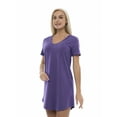 thumbnail image 3 of Women's Casual Dress Loose Fit V-Neck Nightgown, M, Purple, by Ambesonne, 3 of 3