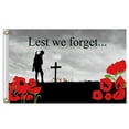 thumbnail image 2 of Drapeau "Let We Forget", 3 X 5 Pieds, Drapeau "Let We Forget" pour la Journée Commémorative des Anciens Combattants, Bannière "Let We Forget", 2 of 3