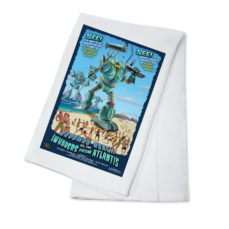 Redondo Beach, California - Atlantean Invaders - Lantern Press Poster (100% Cotton Kitchen (Best Sushi Redondo Beach)