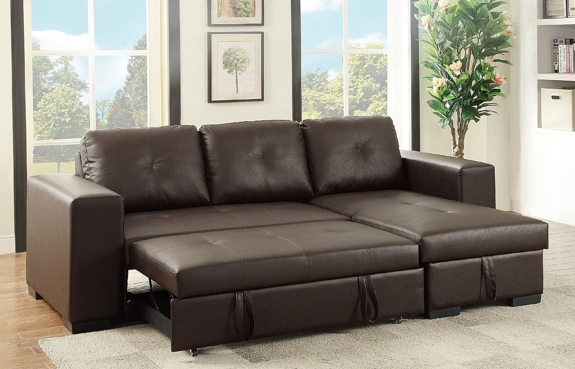 leather convertible sectional sofa bed