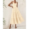 thumbnail image 2 of Vestido midi BTFBM para mujer, sin mangas, con ojales, color albaricoque, 2 of 9
