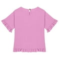 thumbnail image 5 of EnJoCho Casual Girls Linen Shirt Short Sleeve Gauz𝖾 Lightweight 𝖱uffle Tops Spring 2026 Kids 5-16 Years Tee Shirts Blouse, 5 of 6