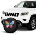 thumbnail image 2 of KAKALAD Colorful butterfly print Spare Tire Cover Wheel Protectors Weatherproof Universal Vehicle Dust-Proof for Trailer Rv SUV Truck Camper Travel Trailer Accessories 17 Inch, 2 of 6