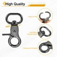 thumbnail image 4 of Uxcell 8 Pack Swivel Snap Hook, 15mm(5/8") Trigger Snap Heavy Duty Metal Lobster Claw Clasp Lanyard Clips for Straps Bags Belting Leathercraft, Gun Black, 4 of 6