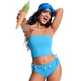 thumbnail image 4 of Top de Bikini CRZ YOGA Longline Bandeau Acolchado Azul Kayak para Mujer, 4 of 5