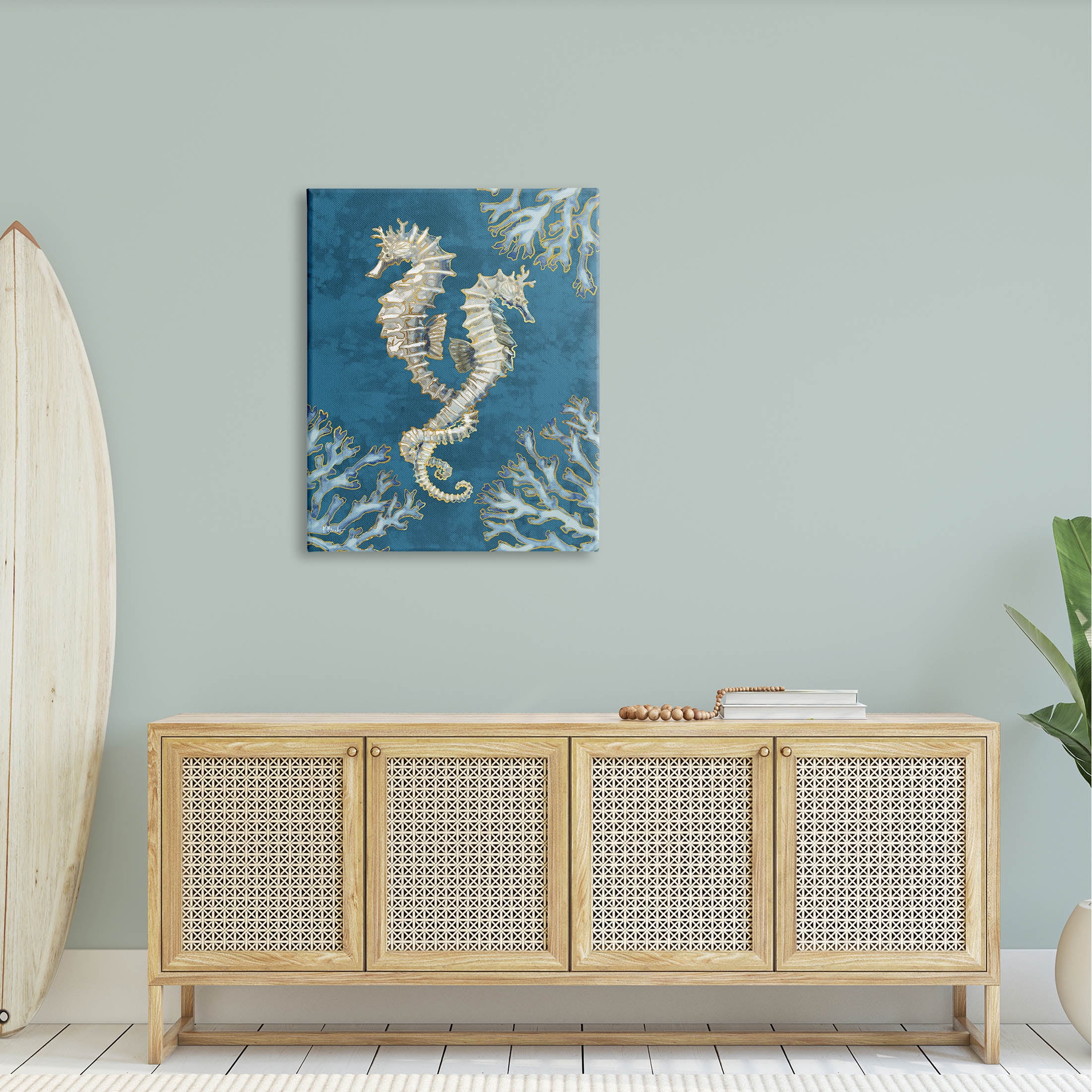 Stupell Industries Intertwined Seahorses Playa Sealife Graphic Art Gallery Wrapped Canvas Print Wall Art, Design by Paul Brent