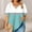 Light Blue, variant on Half Sleeve Tops for Women Plus Size Criss Cross V Neck T Shirts Loose Fit Elbow Length Tee Shirts Womens Blouses