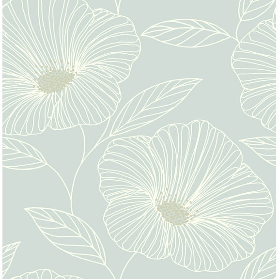 A-Street Prints Mythic Seafoam Floral Wallpaper