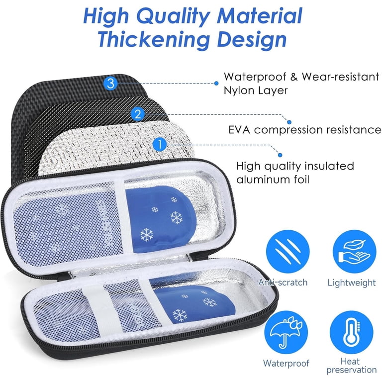 travel case for glp 1 YOUSHARES, Insulin Cooler Travel Case, 8.5"x3.5"x1.8" TSA Approved