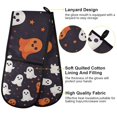 thumbnail image 2 of Yayeee Double Oven Mitt Kitchen Heat Resistant Baking 35" x7" Quilted Glove, White Halloween Ghosts, 2 of 6