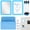 Blue, variant on 15 Pcs Locker Accessories Set Magnetic with Whiteboard Mirror Storage Box Pens Magnets for Back to School Locker Essentials Decorations , Blue