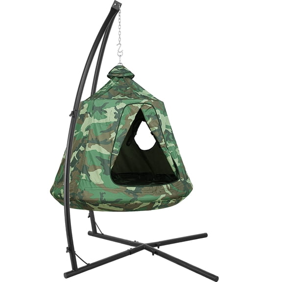 Camouflage Hanging Tree Tent with Stand, Indoor Outdoor Hammock Chair