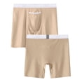 thumbnail image 2 of TANBOM Men's Extended Length Nylon Boxer Briefs Comfortable Breathable Bulge Enhancing Pouch Apricot L, 2 of 6