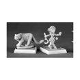 thumbnail image 2 of Lini icónico gnomo druida y droogami Snow Leopard Pathfinder miniatura, 2 of 2
