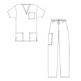 thumbnail image 1 of Adar Universal Unisex Scrub Set - Unisex V-Neck Scrub Top & Tapered Drawstring Scrub Pants, 1 of 6