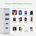 thumbnail image 2 of Nekmit - Cargador USB C, delgado y plano de 52 W de 4 puertos de pared rápido con dos 20 W de sumini, 2 of 6