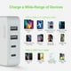 thumbnail image 2 of Nekmit - Cargador USB C, delgado y plano de 52 W de 4 puertos de pared rápido con dos 20 W de sumini, 2 of 6