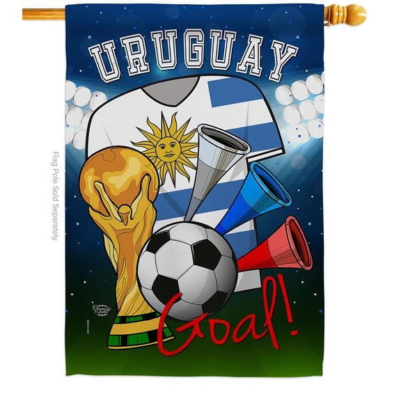 World Cup Uruguay Soccer Sports 28 x 40 in. Double-Sided Decorative Vertical House Flags for Decoration Banner Garden Yard Gift