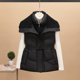 thumbnail image 4 of Chaquetas y abrigos casuales sin mangas y sin capucha para mujer, chaqueta fina de plumón con cuello alto, sin mangas, ajustada, ligera, con bolsillo y cremallera, abrigo de poliéster para mujer, 4 of 5