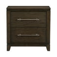thumbnail image 2 of Contemporary Style Bedroom 1pc Nightstand of 2 Drawers Dark Brown Finish Wooden Furniture Modern Look, 2 of 6