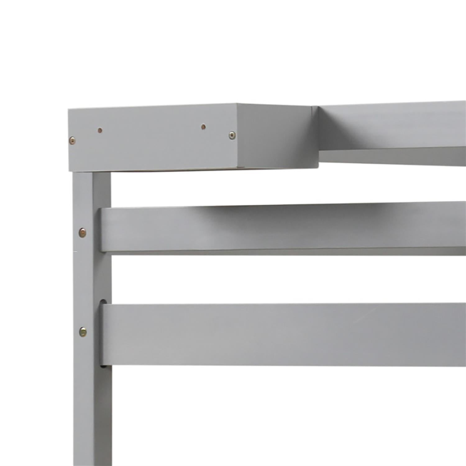 Demi Bonn Twin Over Twin Bunk Bed with 2 Storage Drawers and Ladder, Twin Bunk Beds, Wood Bed Frame No Box Spring Needed, Gray