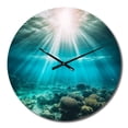 thumbnail image 2 of Designart "Coral Beneath the Waves V" Coastal Oversized Wall Clock, 2 of 5