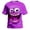 Purple, variant on Mens Graphic T-shirts Short Sleeve Crewneck Tops 3D Funny Face Print Novelty Casual Summer Cool T Shirts for Man Blue S