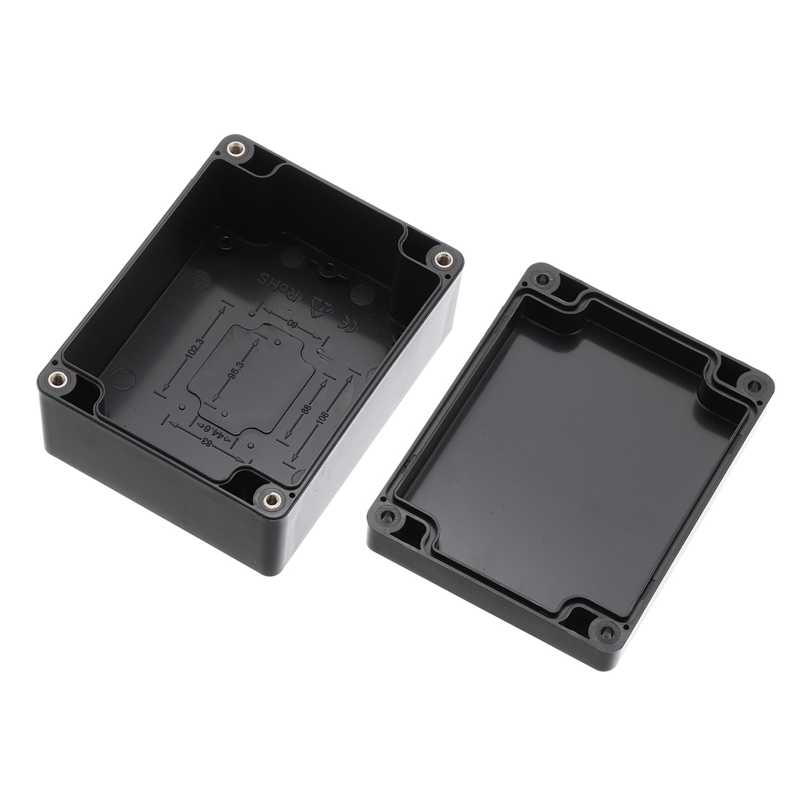 Uxcell 4.53" x 3.54" x 2.17" Junction Box DIY Wiring Box Enclosure Project Case ABS for DIY Projects Black, 4 Pack