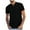 Black, variant on ZVNAΖH Mens Summer Casual Linen Short Sleeve Shirt Half Button Collarless Pullover Shirts Blouse Tops