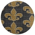 thumbnail image 3 of Black And Gold Fleur De Lis Round Carpet Circle Rug Outdoor Patio Area Rug Washable Large Area Rugs Hallway Room Decor Fitness Mats, 3 of 8