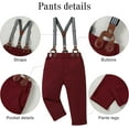 thumbnail image 5 of ZOEREA Toddler Baby Boy Clothes Suit Gentleman Wedding Outfits, Formal Dress Shirt+Bowtie+Vest+Boutonniere+Suspender Pants, 5 of 13