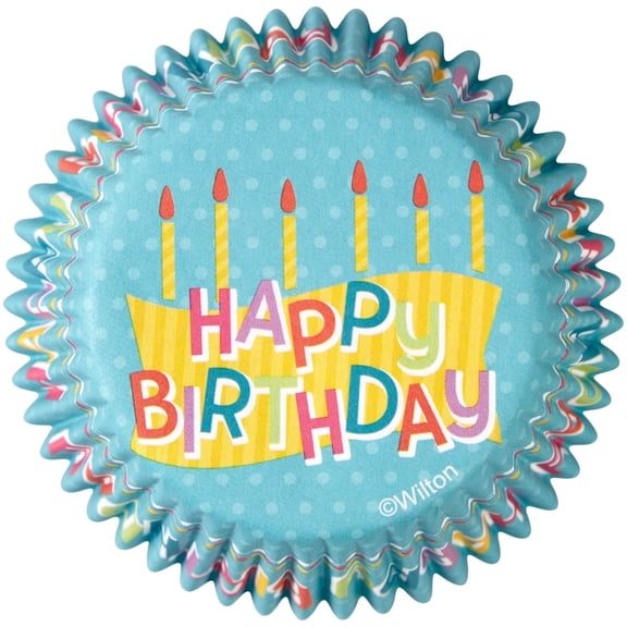 Wilton Happy Birthday Cupcake Liners, 50-Count