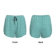 thumbnail image 3 of Rateoe Teal Green Glitter Printed 2 in 1 Women's Workout Shorts for Athletic Gym Running Shorts with Phone Pockets-Small, 3 of 7