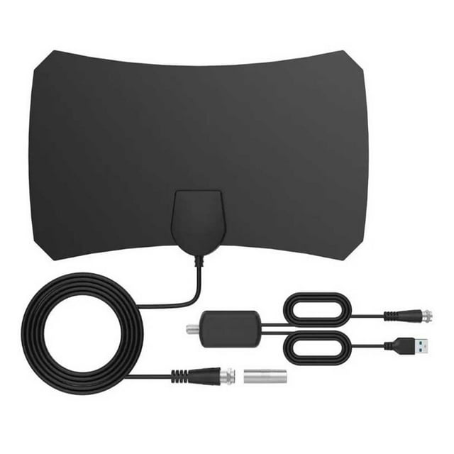 Antena de TV digital HD 1080p, alcance de 80 millas, antena de televisión amplificada con cable coaxial de 9,8 pies para interiores.