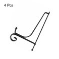 thumbnail image 3 of Unique Bargains 4Pack 6 Inch Plate Stands for Display Iron Folding Easel Plate Holders, Black, 3 of 5