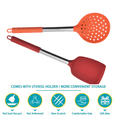 thumbnail image 3 of 2 PCS Silicone Kitchen Utensil Set with Stainless Steel Handle,Heat-Resistant & Dishwasher Safe, Multi-Color, 3 of 5
