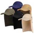 thumbnail image 4 of Men UPF 50+ Sun Protection Cap Wide Brim Fishing Sun Cap Hat with Neck Flap, 4 of 8