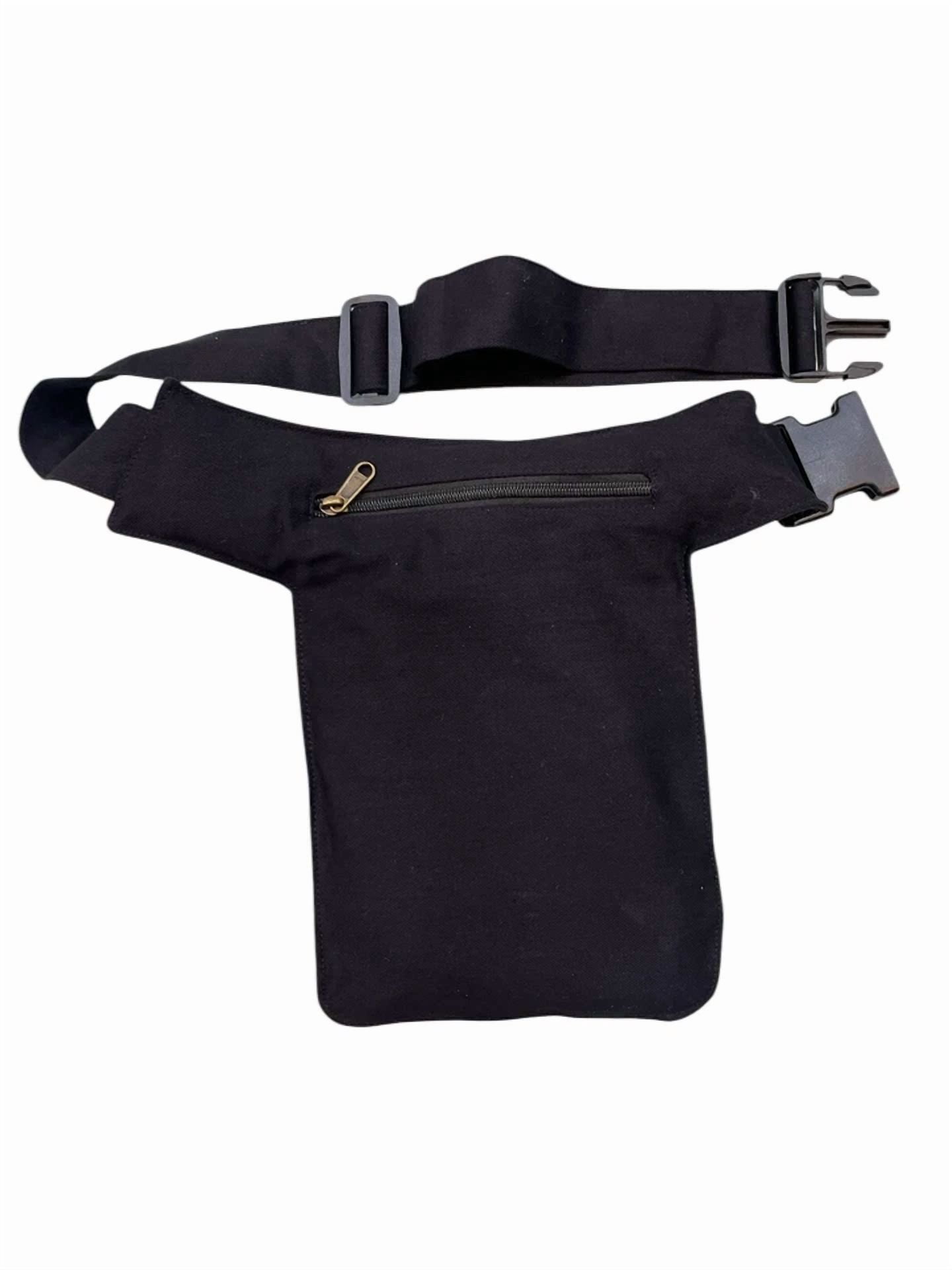 Narayani Crafts Unisex Fanny Pack Utility Waist Bag Cotton Canvas Hip Belt with Pouch Pockets
