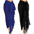 thumbnail image 6 of Necvior Beach Sarongs Pareo-Womens Semi-Sheer Swimwear Cover-Ups Long Skirt with Tassels, 6 of 18