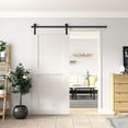 thumbnail image 3 of WINSOON 6FT Single Sliding Barn Door Hardware Track Kit Black Finish Basic I Style, 3 of 7