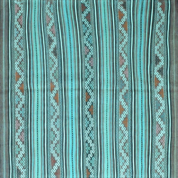 Ahgly Company Indoor Square Southwestern Light Blue Country Area Rugs, 3' Square