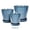 3-Blue, variant on BUYMAX 4",5",6" Dia Planter Set of 3, Modern Style Ceramic Plant Pots with Drainage Hole and Tray for Indoor Outdoor Patio, Cloud Dancer White