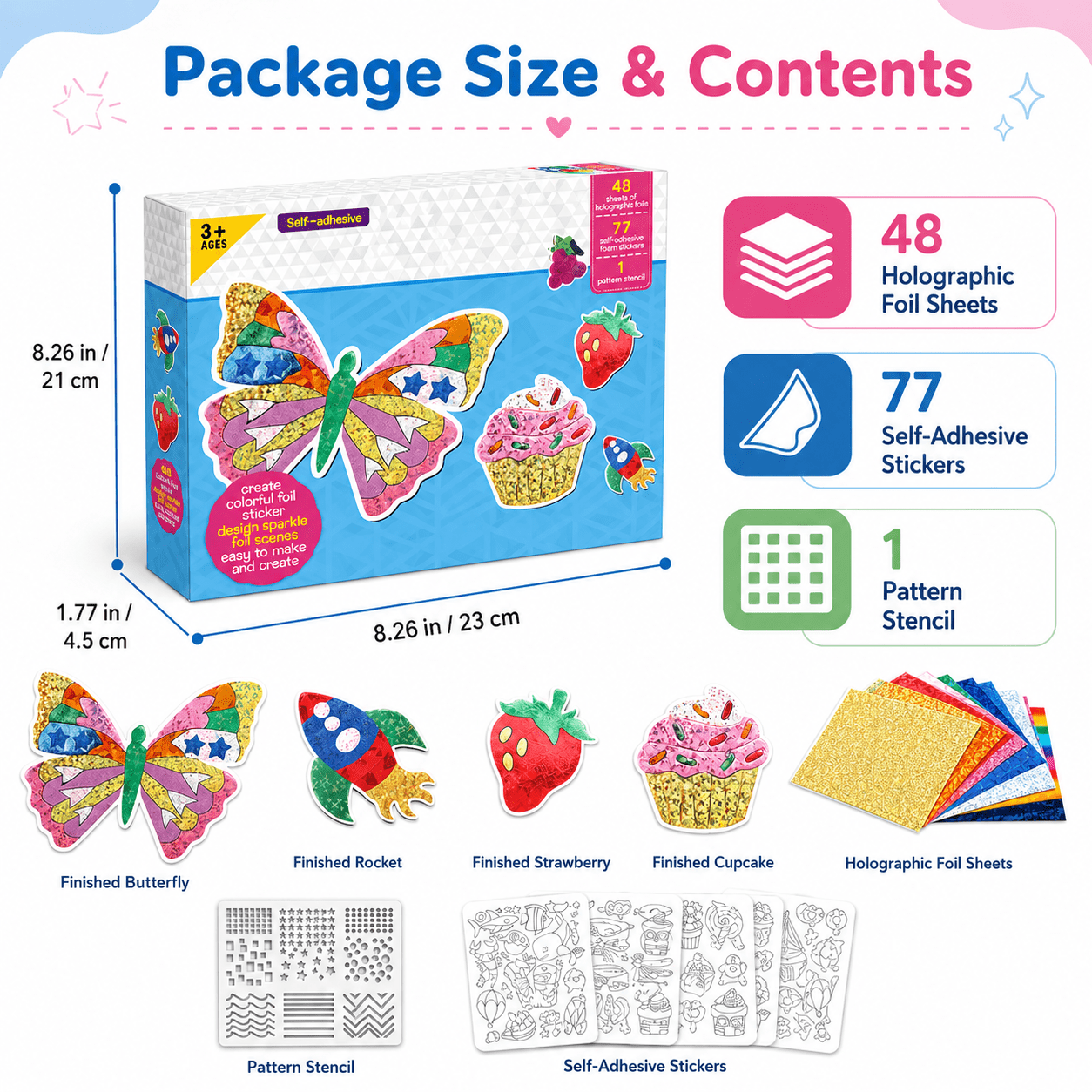 Foil Arts and Crafts, No Mess Art for Kids, Fun Craft Kits & Supplies, DIY Creative Activities, Travel Toys Gifts for Girls & Boys Ages 4 5 6 7 8 9+