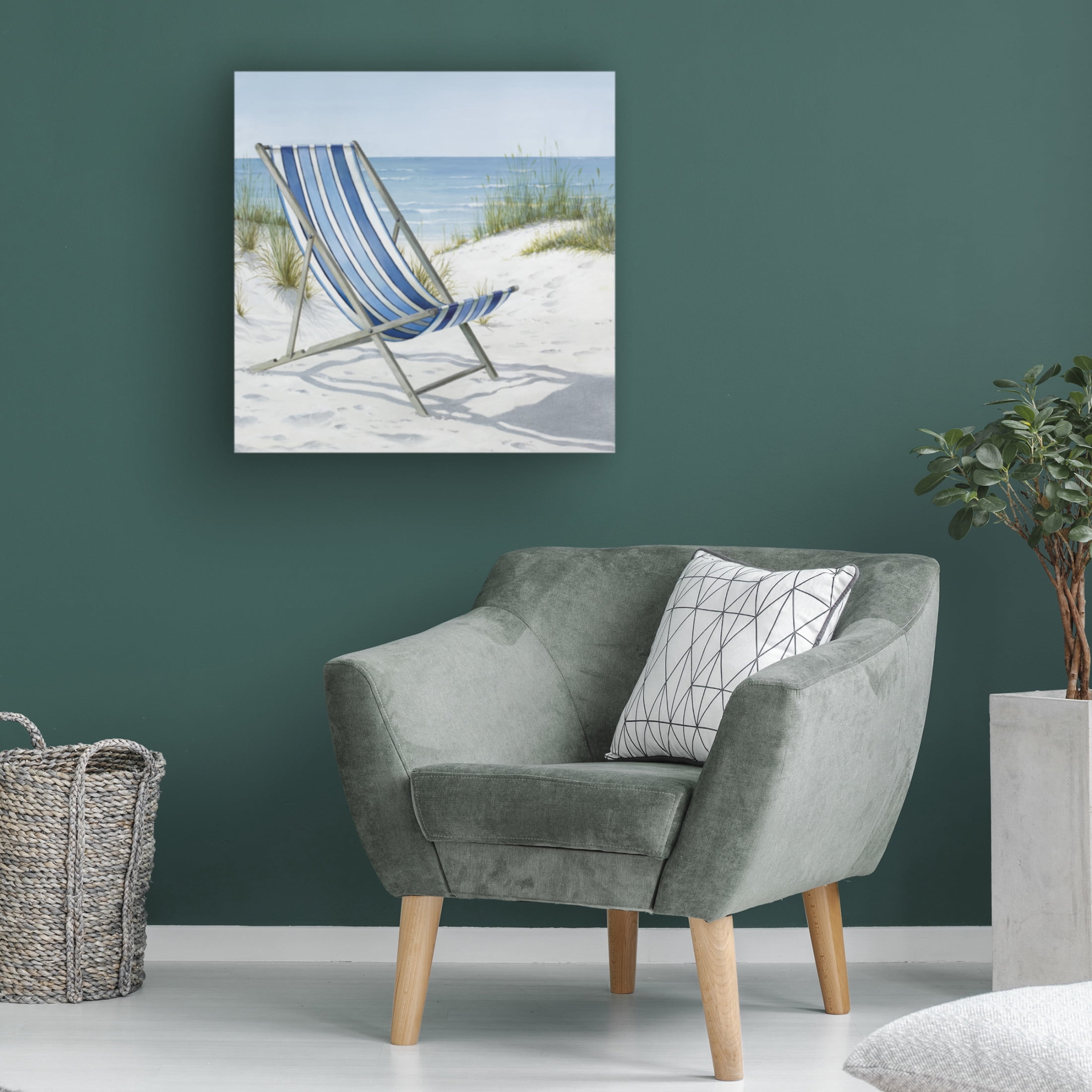 Canvas Wall Art - Max Maxx 'Beach Day 1' Wall Art for Living Room, Bedroom, or Office Décor by Trademark Fine Art - 35 x 35 Inches