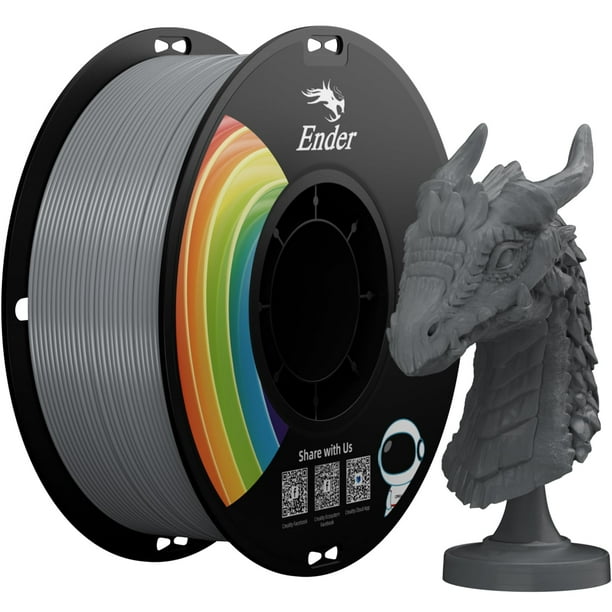 Filamento para impresora 3D Creality Ender PLA+, 1,75 mm, gris, 1 kg